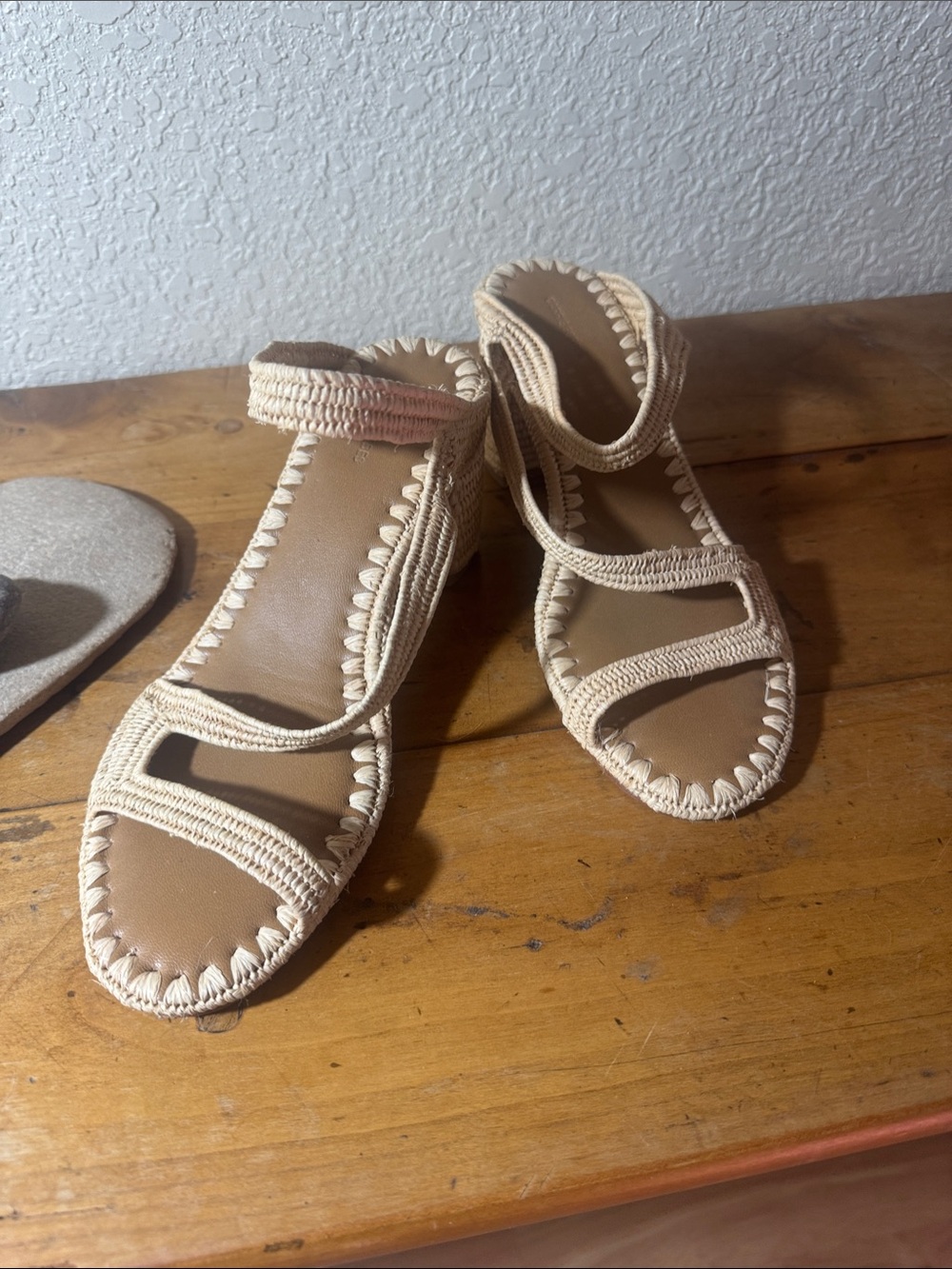 Braided Strap Sandals for Women in Beige